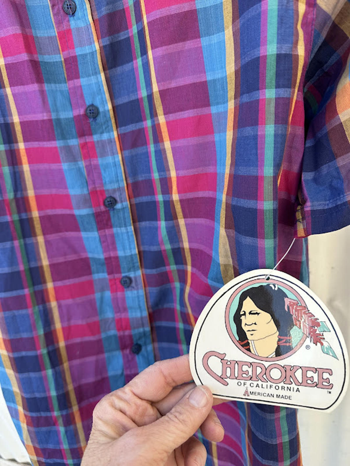 Vintage Cherokee Plaid Shirt USA L NWT