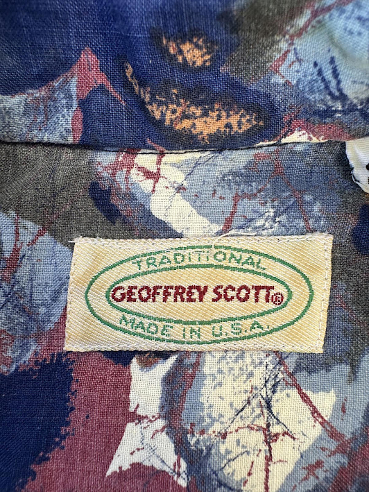 Geoffrey Scott Floral Shirt Cotton S USA