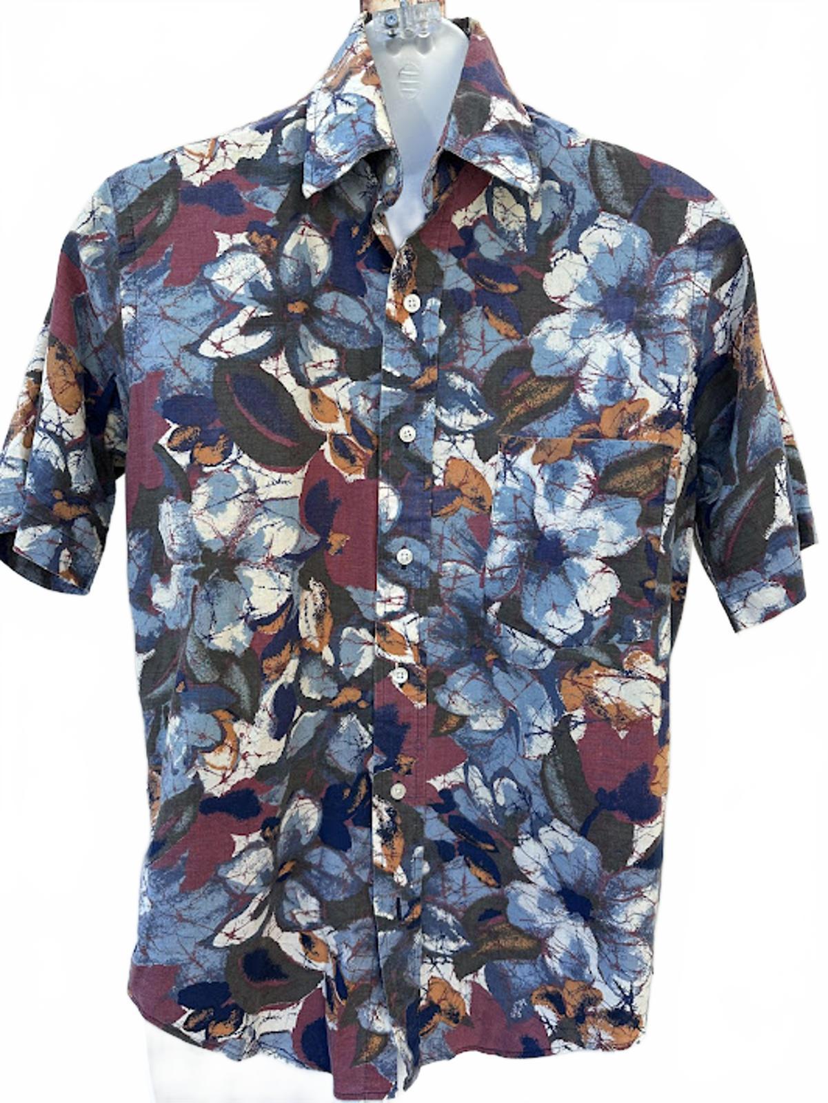 Geoffrey Scott Floral Shirt Cotton S USA