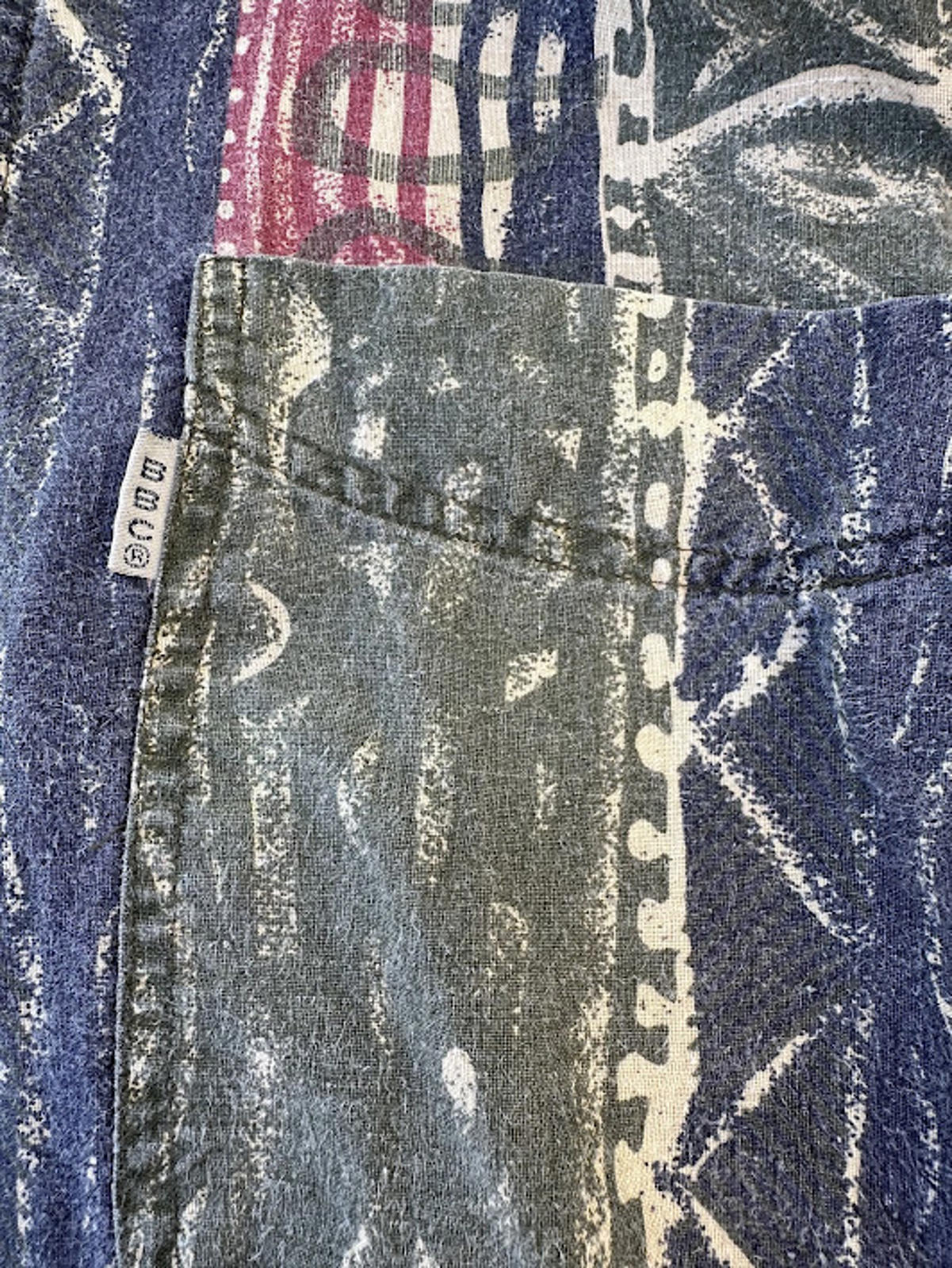 Bugle Boy Tribal Stripe Shirt XL Ramie Cotton