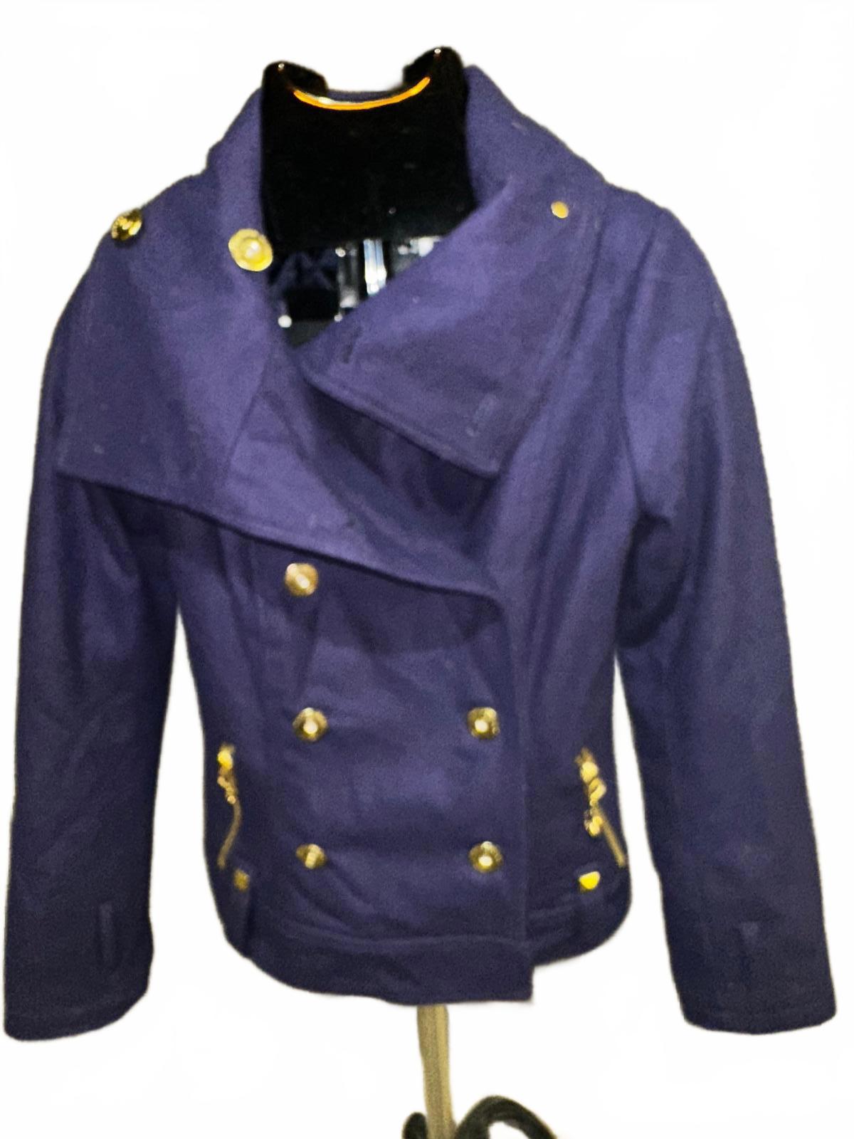 BB Dakota Wool-Blend Navy Peacoat w/ Gold Hardware – Size Small