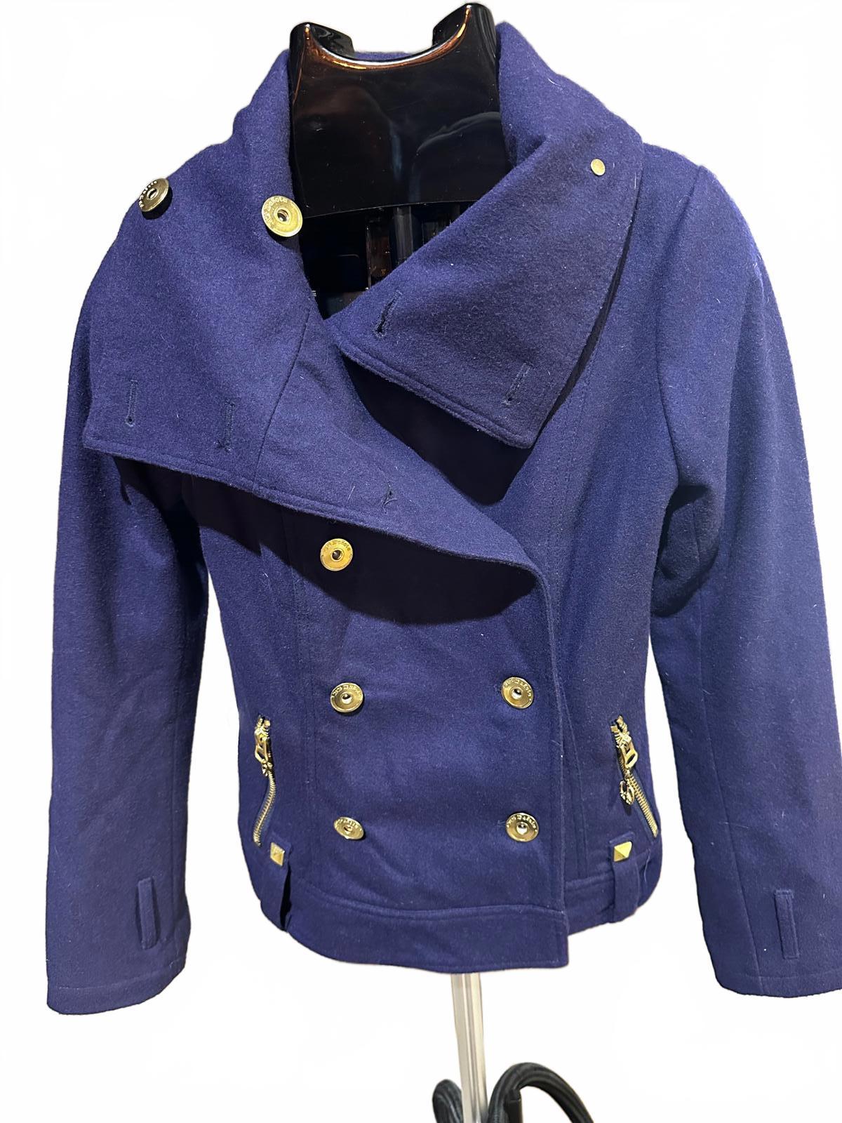 BB Dakota Wool-Blend Navy Peacoat w/ Gold Hardware – Size Small