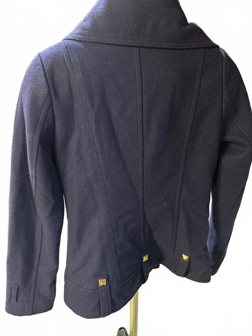 BB Dakota Wool-Blend Navy Peacoat w/ Gold Hardware – Size Small