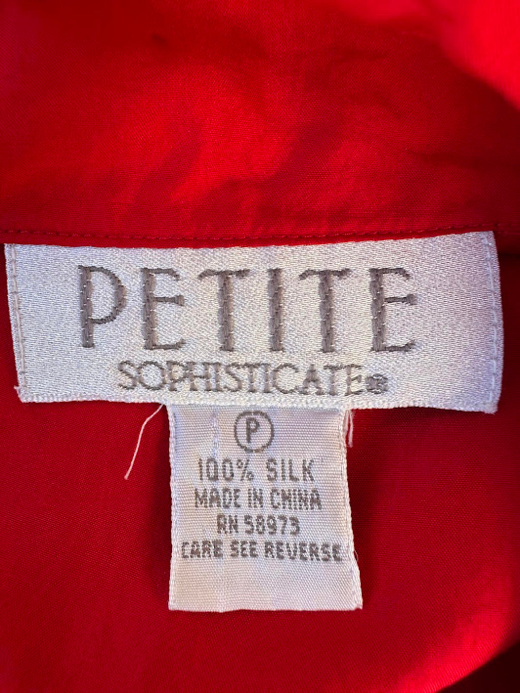 Petite Sophisticates Red Silk Blouse P