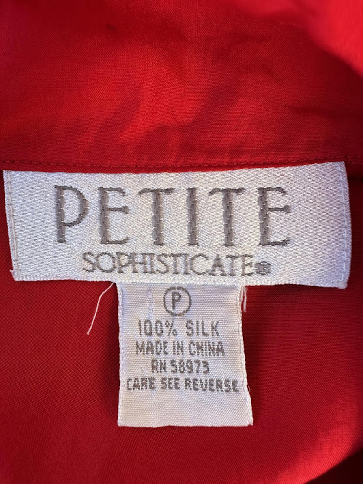 Petite Sophisticates Red Silk Blouse P