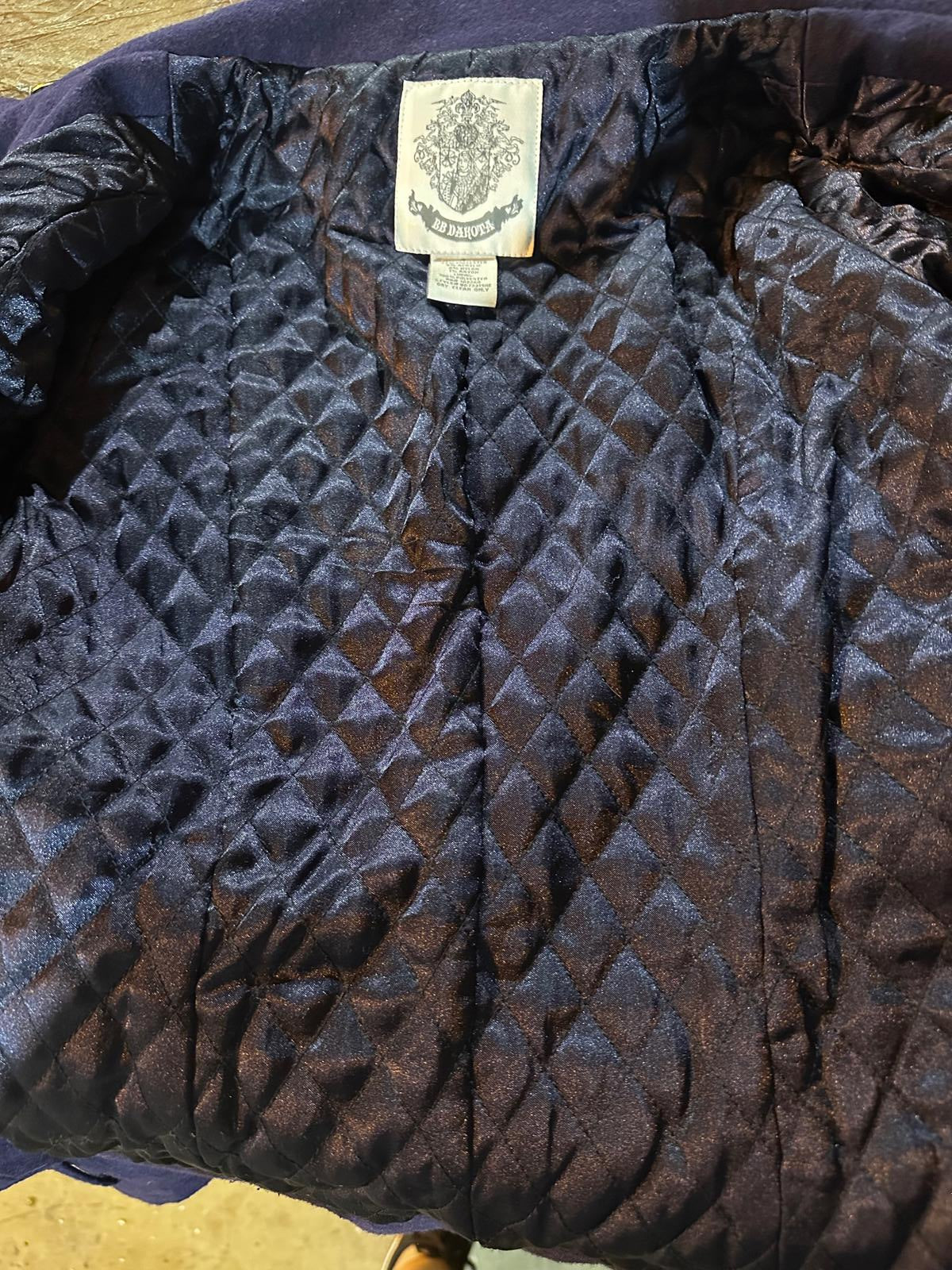 BB Dakota Wool-Blend Navy Peacoat w/ Gold Hardware – Size Small