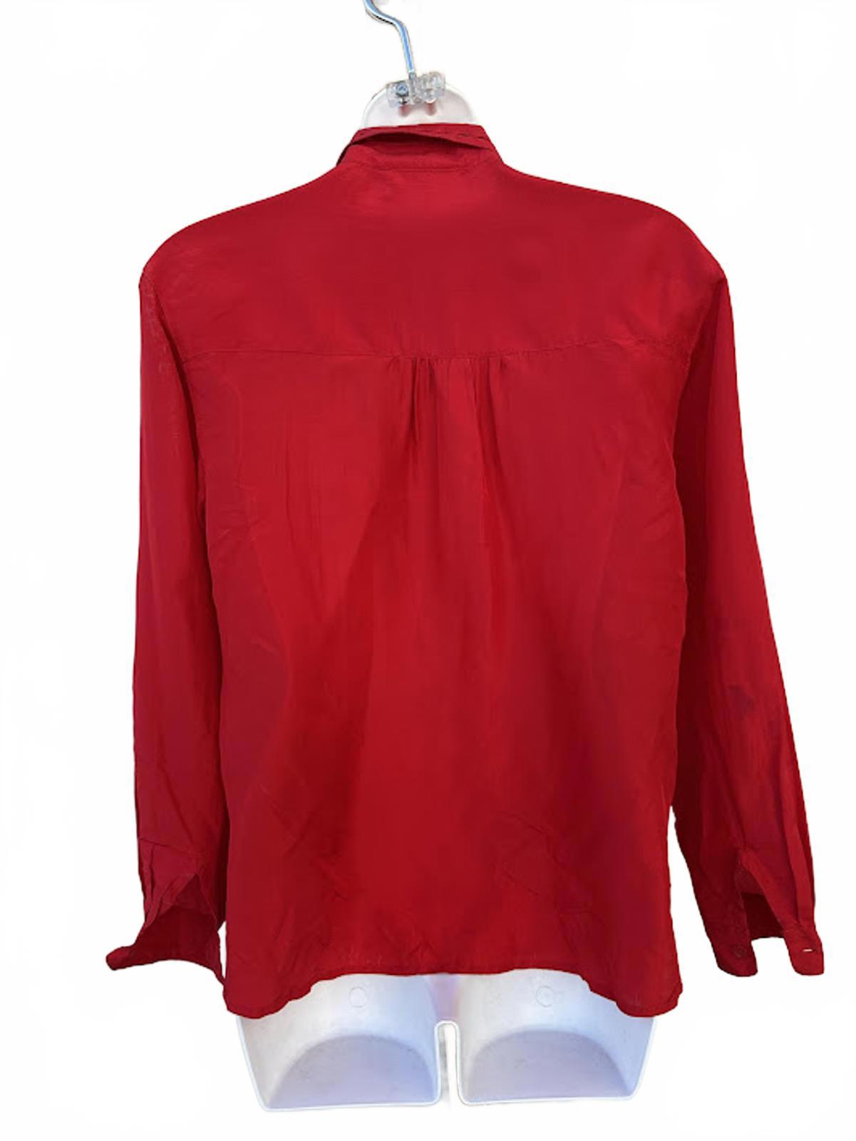 Petite Sophisticates Red Silk Blouse P