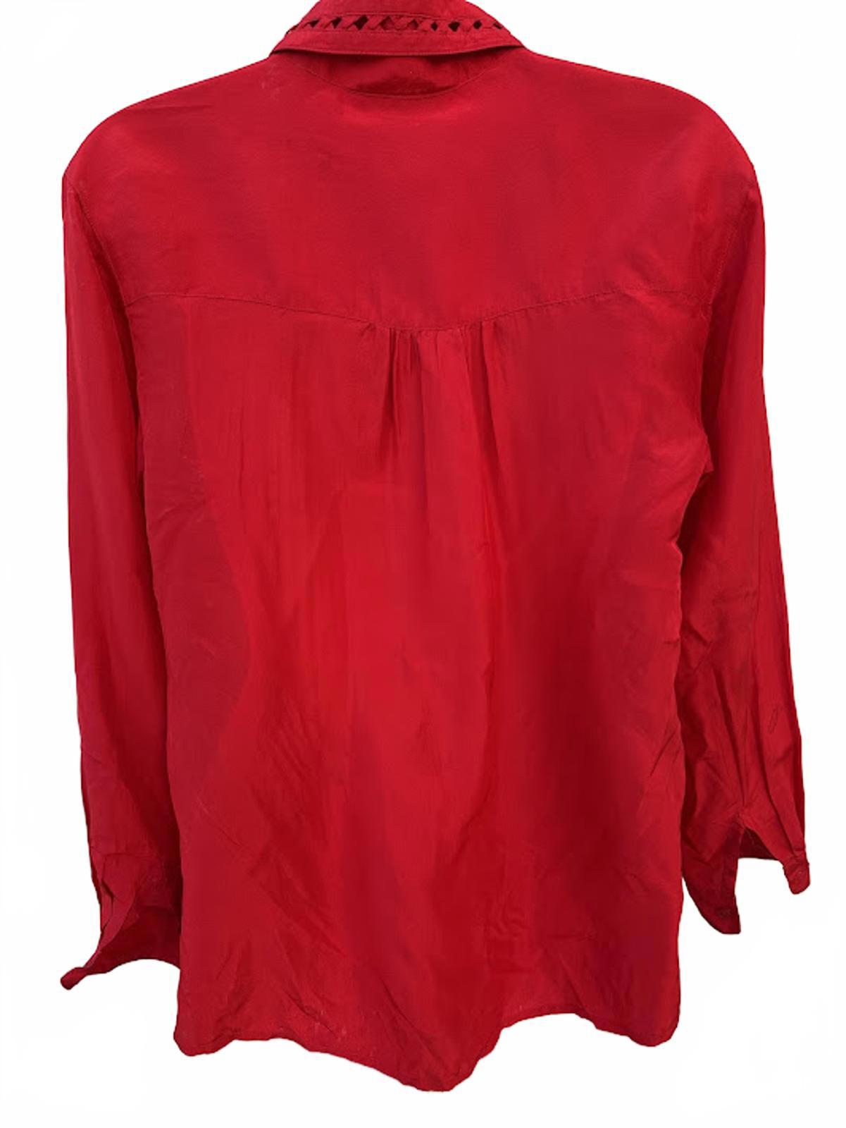 Petite Sophisticates Red Silk Blouse P