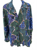 Annie Alexander Plaid Chain Print Blouse 14