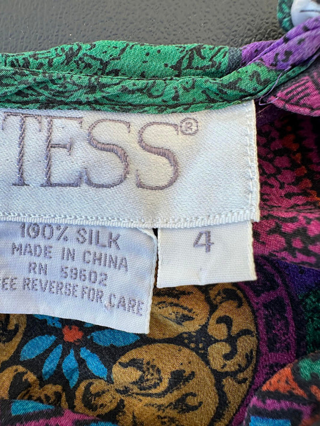 Tess Silk Geometric Print Blouse Size 4