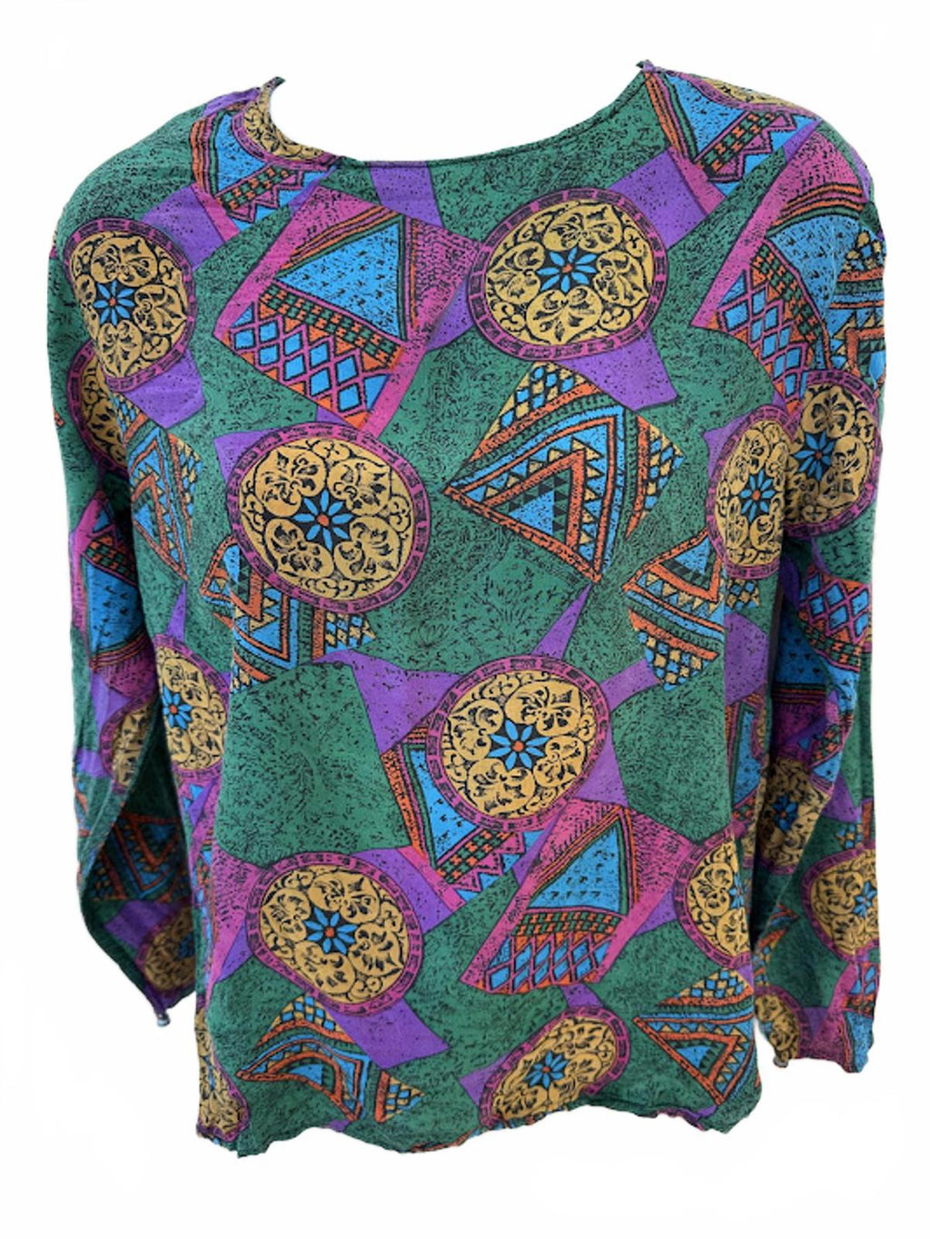 Tess Silk Geometric Print Blouse Size 4