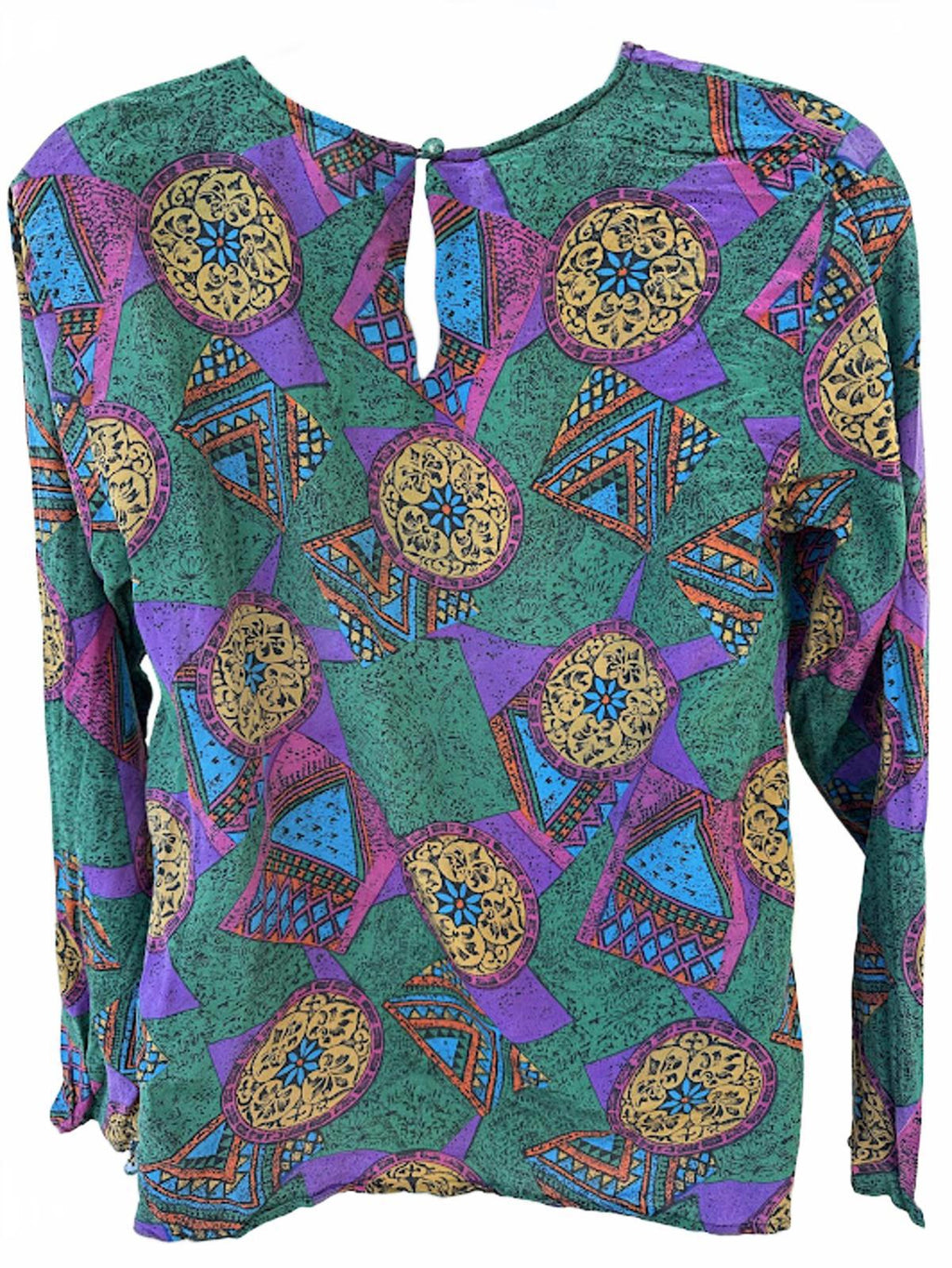 Tess Silk Geometric Print Blouse Size 4