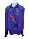 Marc D’Alcy Purple Silk Embroidered Blouse S