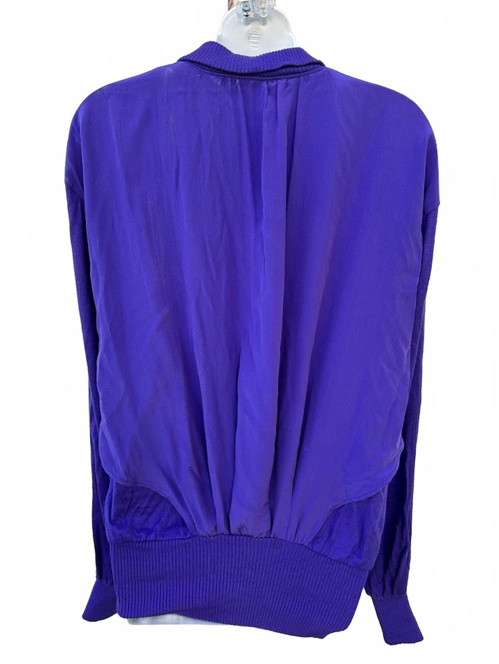 Marc D’Alcy Purple Silk Embroidered Blouse S
