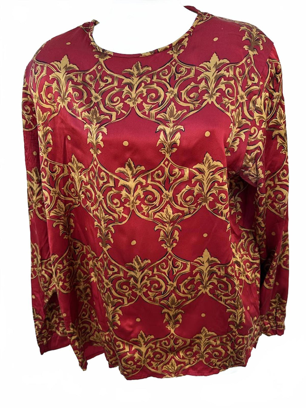 Classiques Silk Red Baroque Blouse Size 10