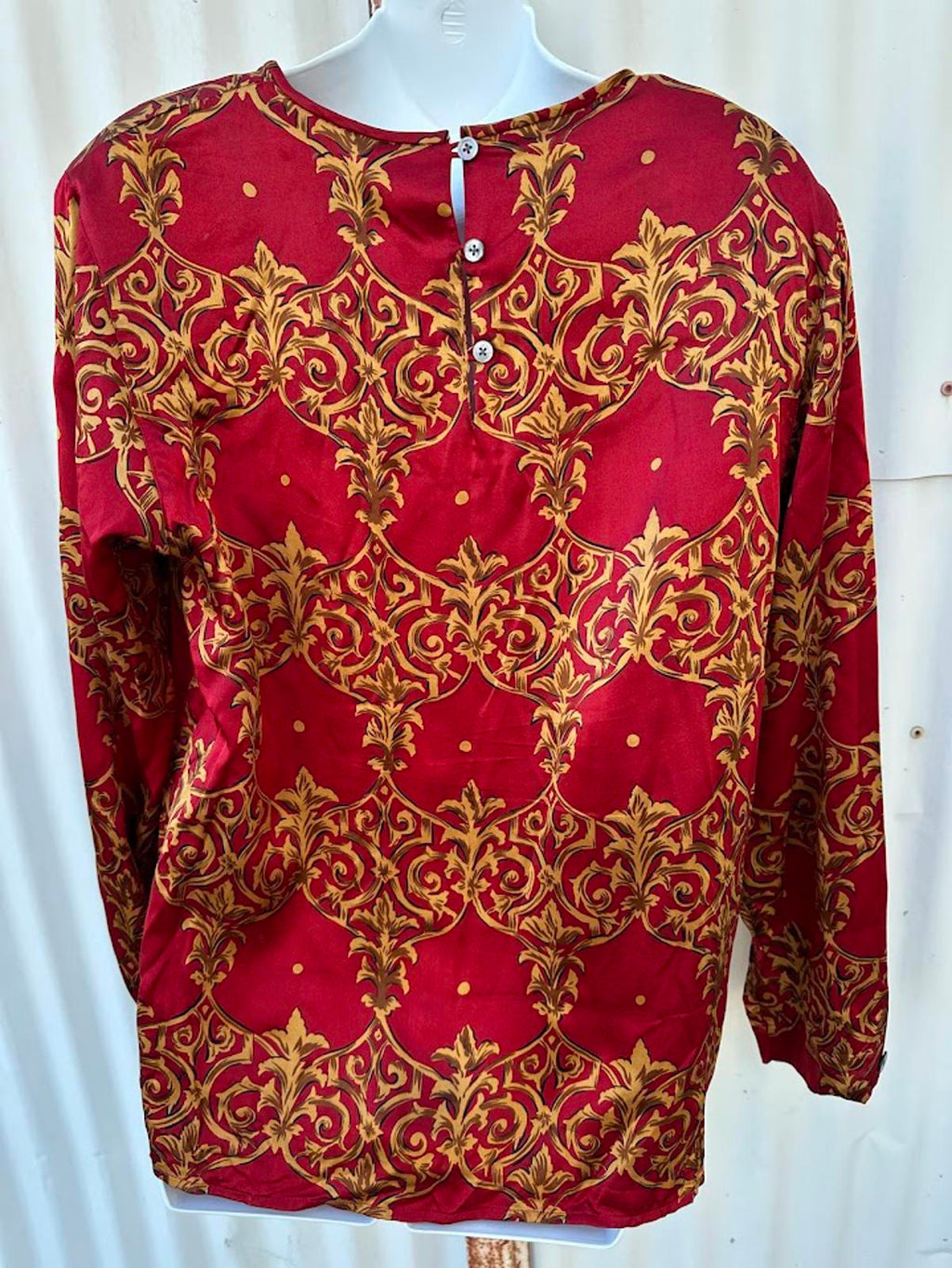 Classiques Silk Red Baroque Blouse Size 10