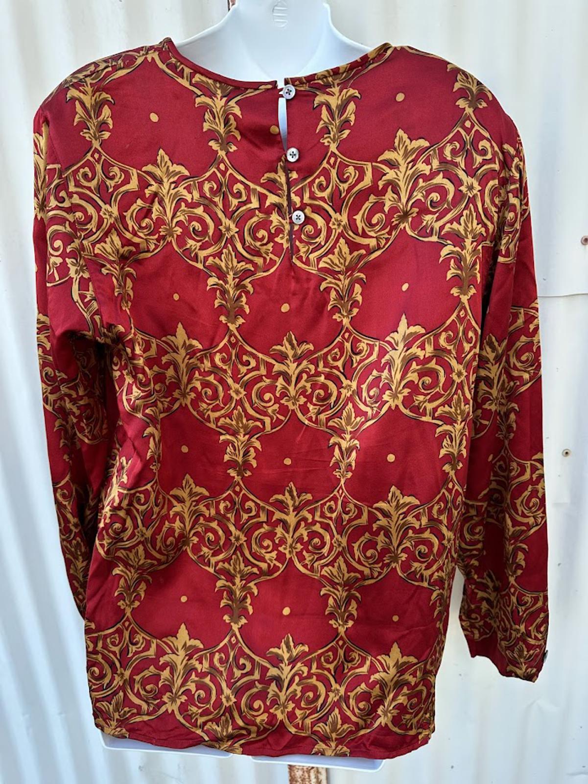 Classiques Silk Red Baroque Blouse Size 10