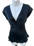 Express Design Studio Black Tie Waist Blouse S
