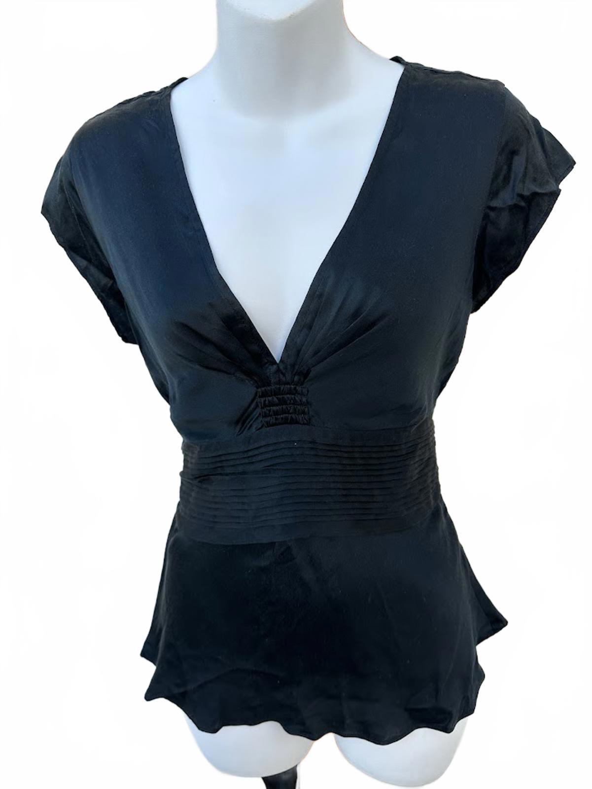 Express Design Studio Black Tie Waist Blouse S