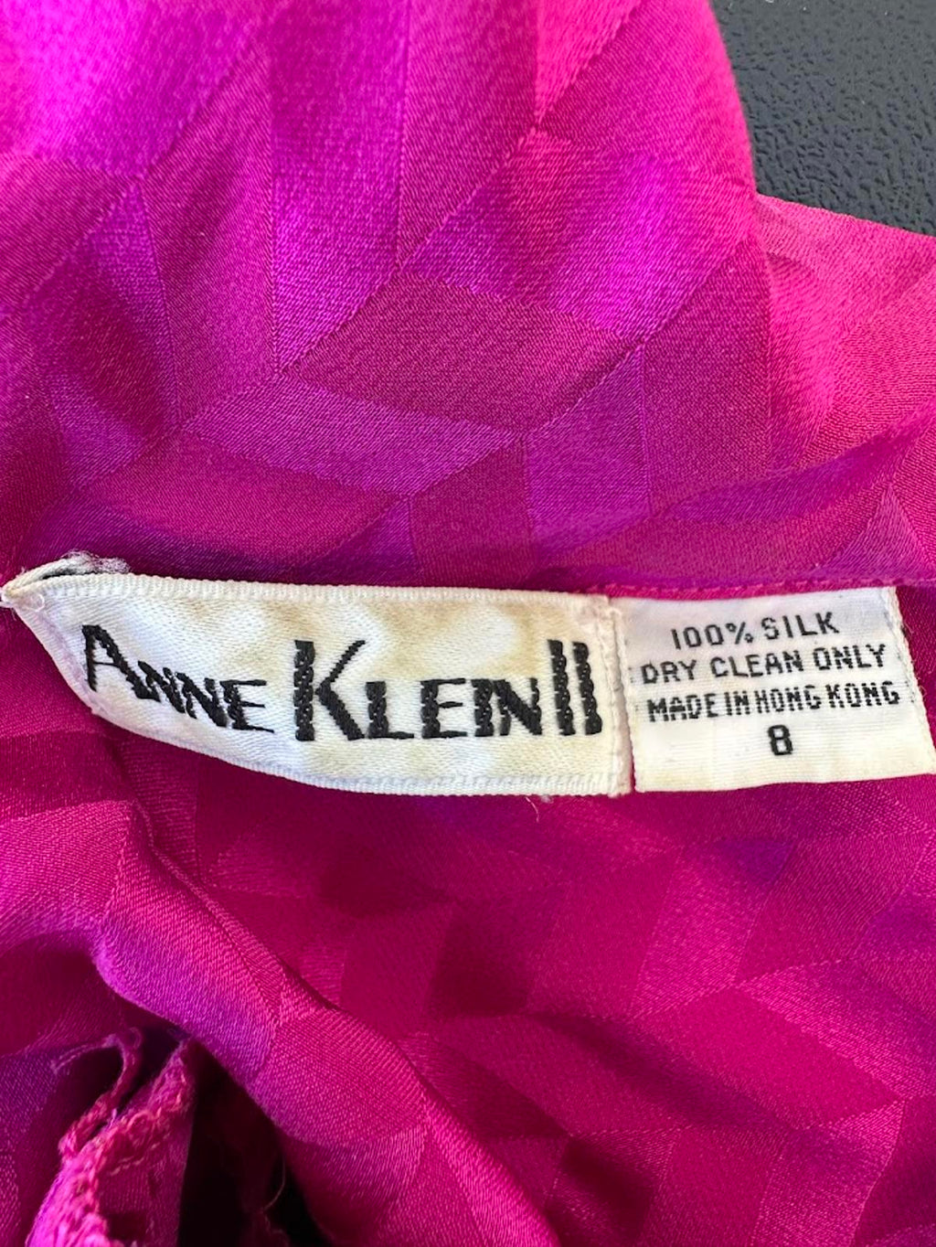 Anne Klein Silk Magenta Blouse Vintage 80's-90's