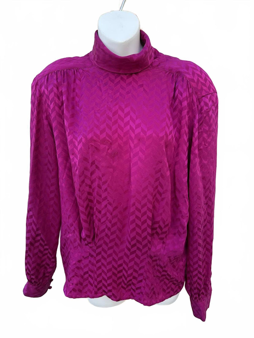Anne Klein Silk Magenta Blouse Vintage 80's-90's