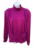 Anne Klein Silk Magenta Blouse Vintage 80's-90's