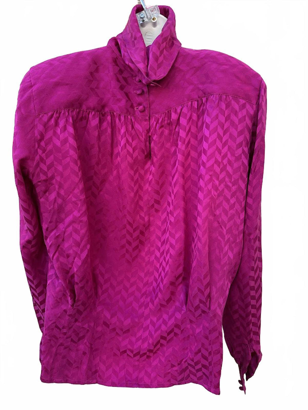 Anne Klein Silk Magenta Blouse Vintage 80's-90's