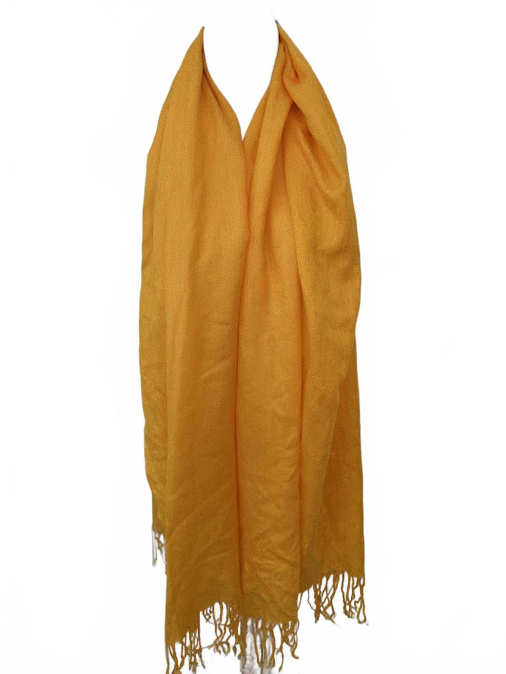 Pashmina Silk Blend Scarf Yellow 68”