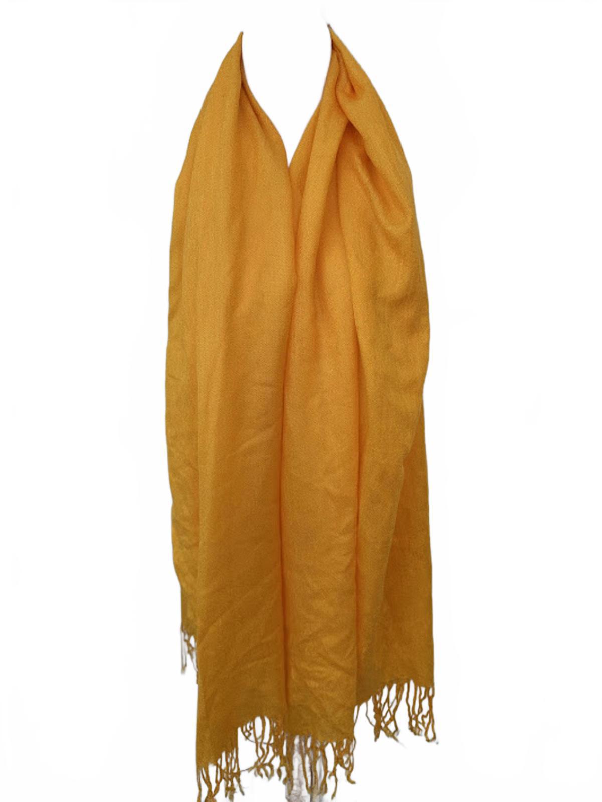 Pashmina Silk Blend Scarf Yellow 68”