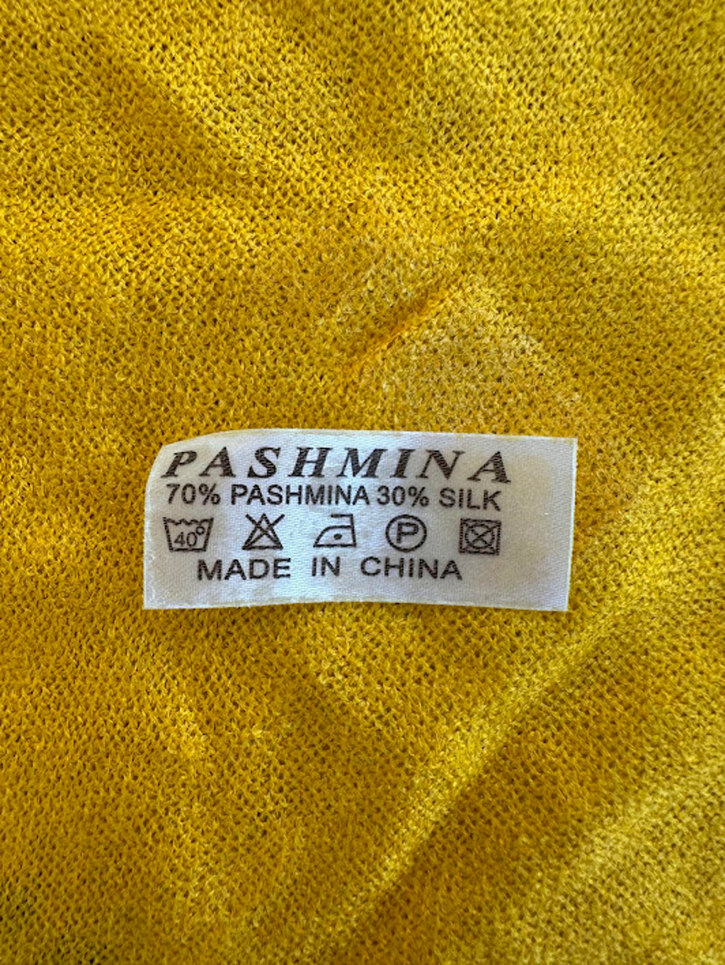 Pashmina Silk Blend Scarf Yellow 68”