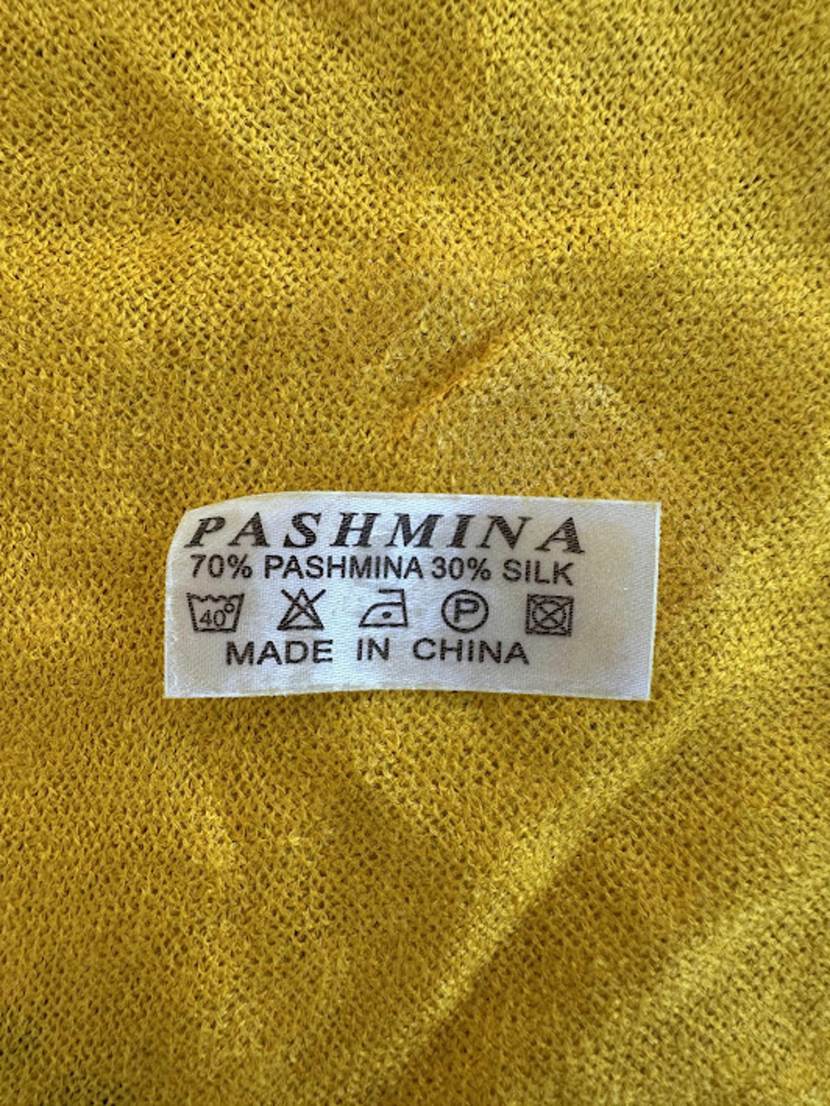 Pashmina Silk Blend Scarf Yellow 68”