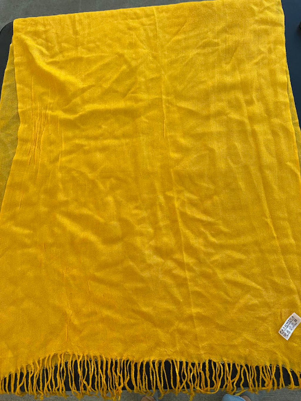 Pashmina Silk Blend Scarf Yellow 68”