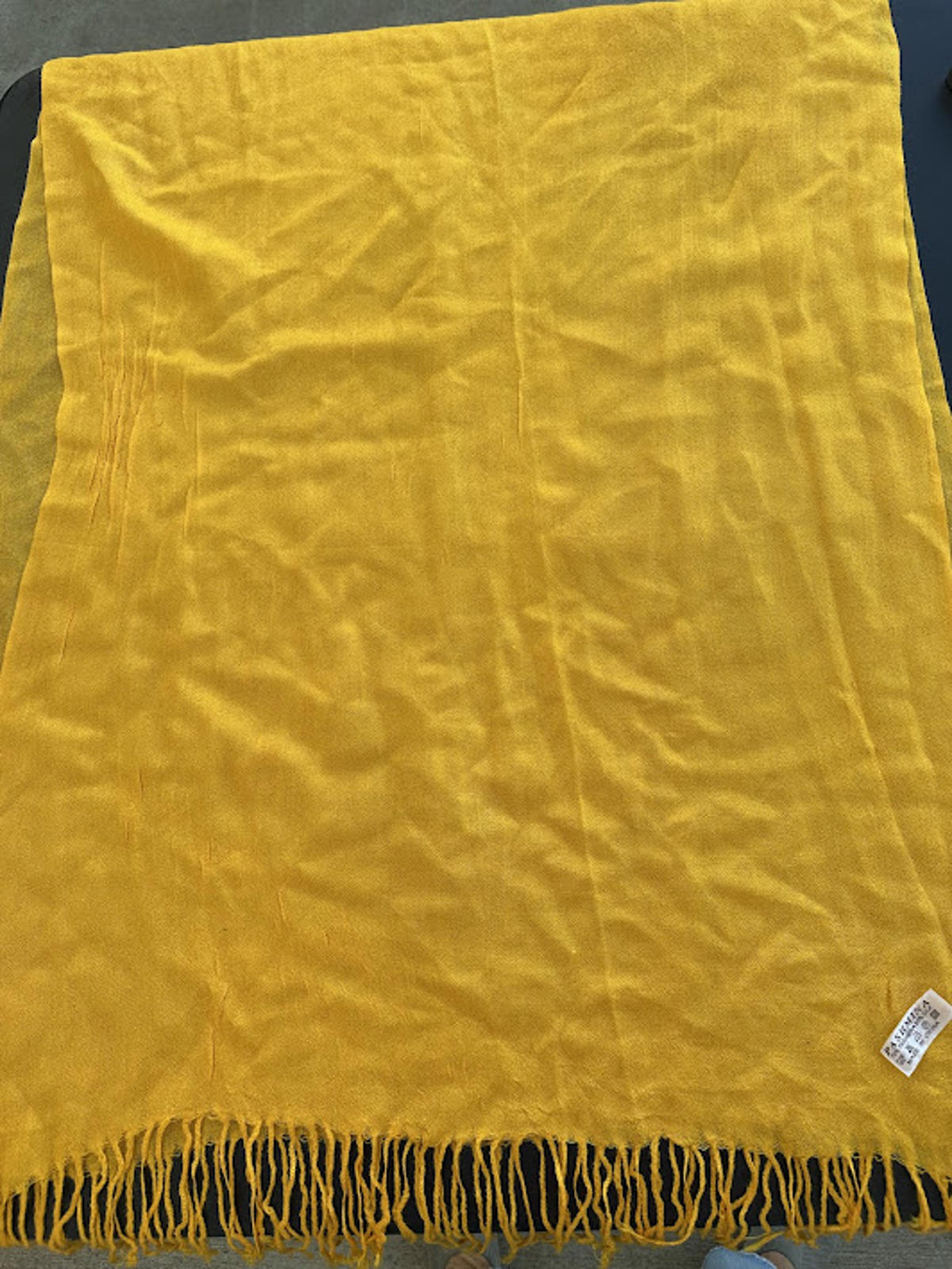 Pashmina Silk Blend Scarf Yellow 68”