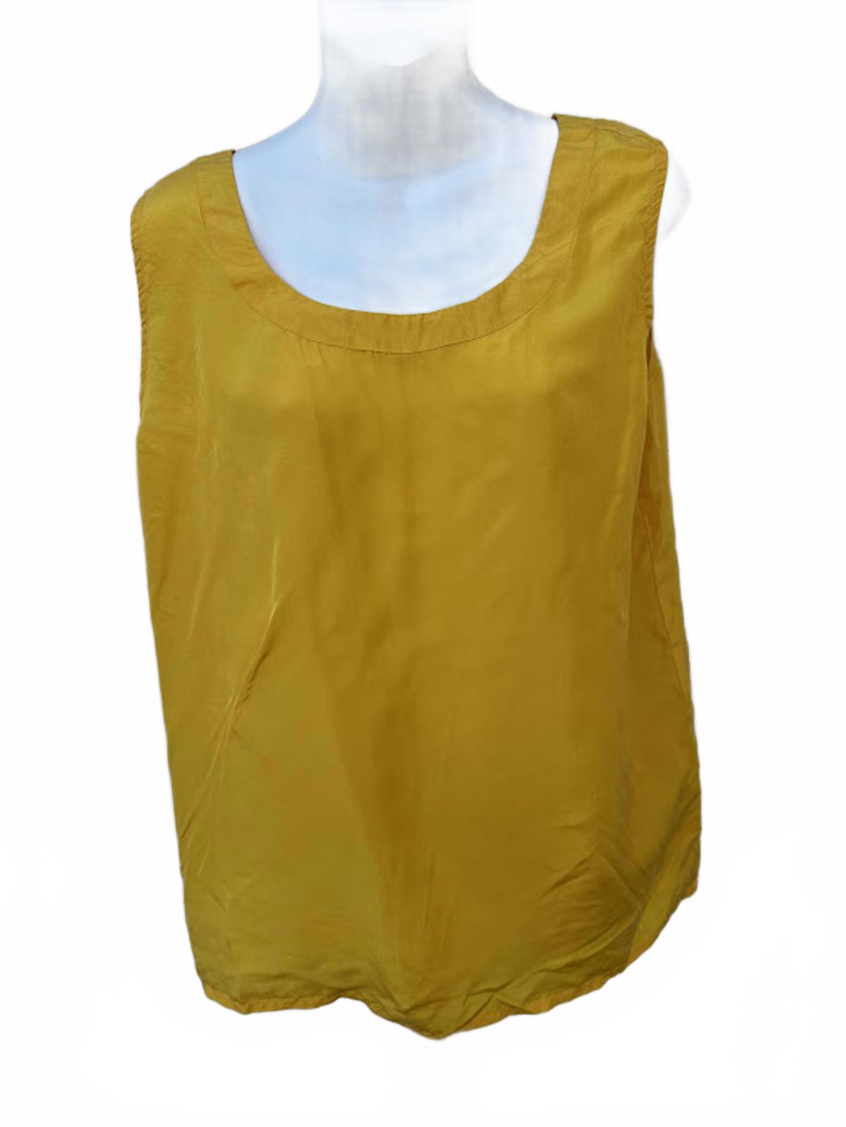 Pat Argent Silk Shell Top Yellow L NWT