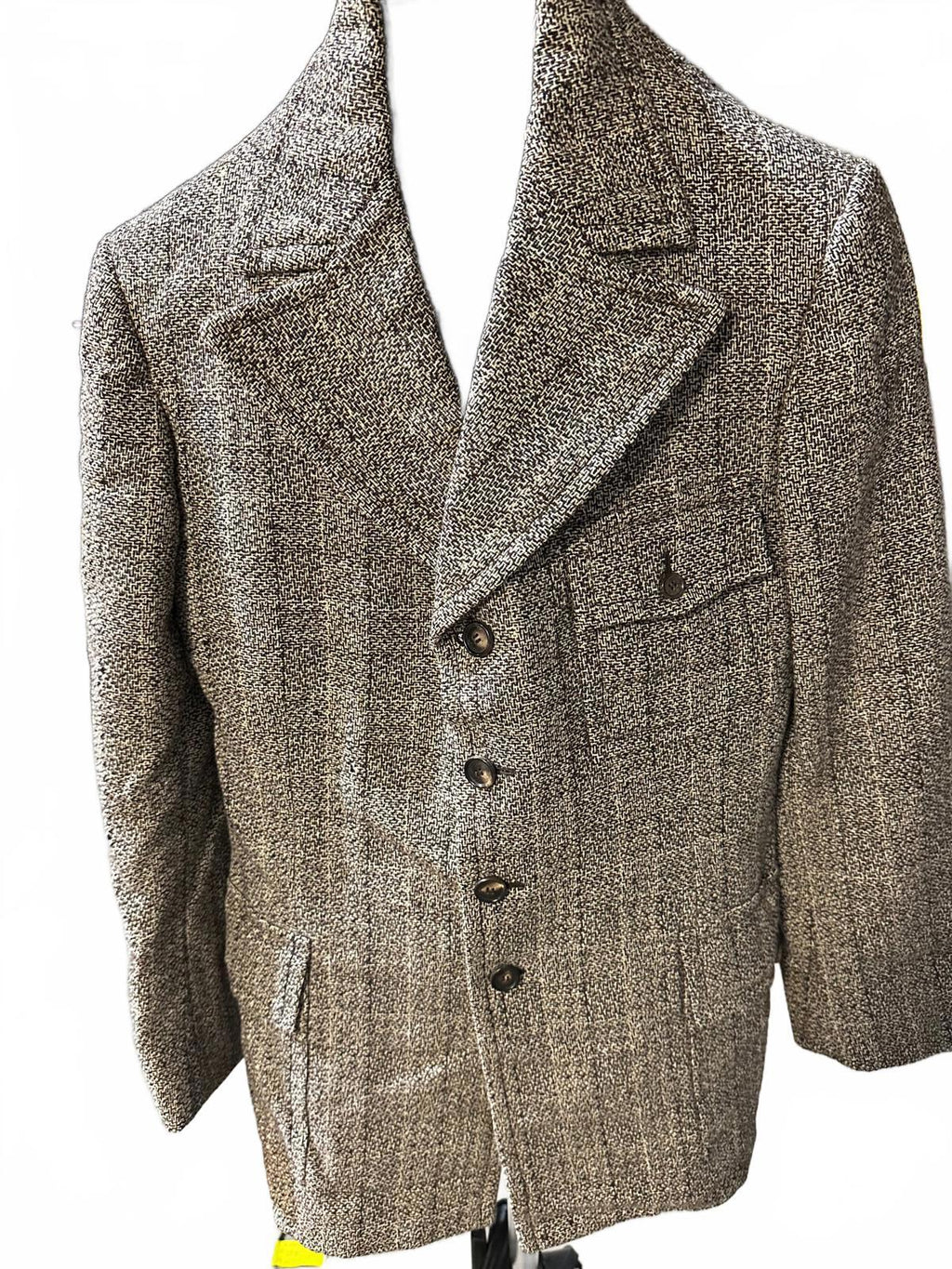 Vintage Italian Wool Blazer 36 BasketweaveTweed Sport Coat