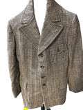 Vintage Italian Wool Blazer 36 BasketweaveTweed Sport Coat