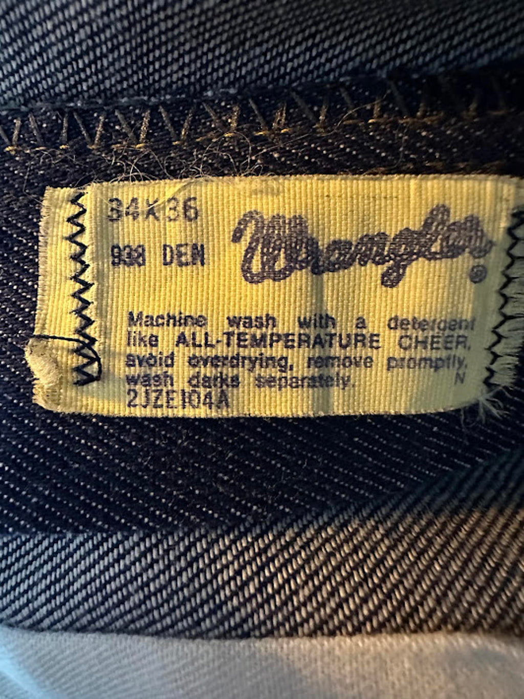 Vintage Wrangler Bell Bottom Jeans 34x36 Deadstock
