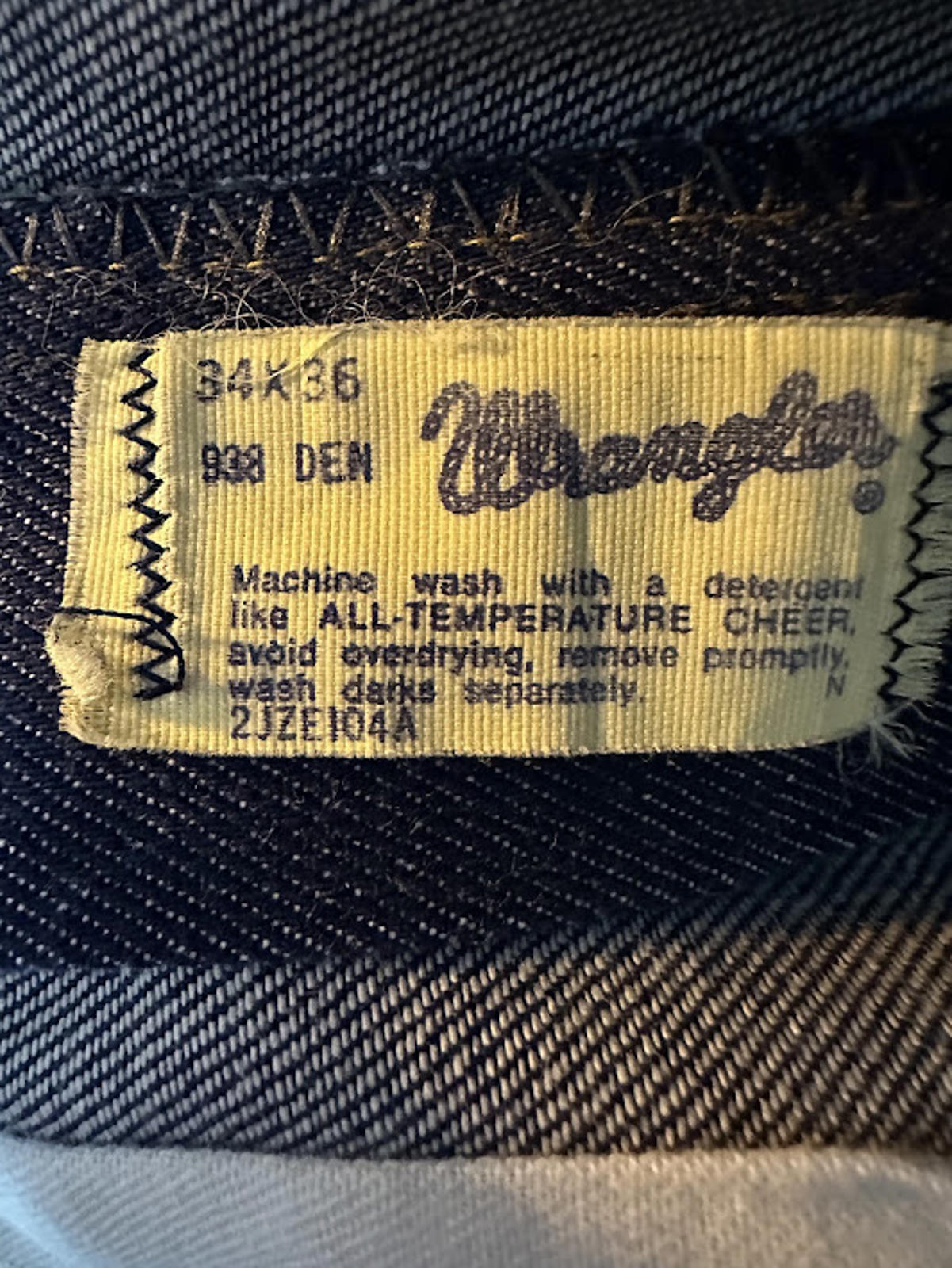 Vintage Wrangler Bell Bottom Jeans 34x36 Deadstock