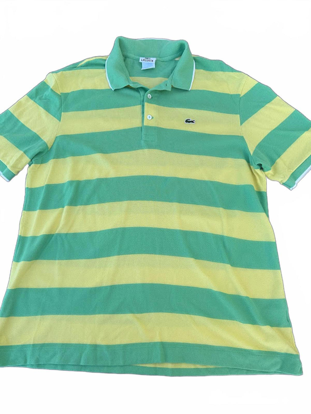 Lacoste Green Yellow Stripe Polo Size 7