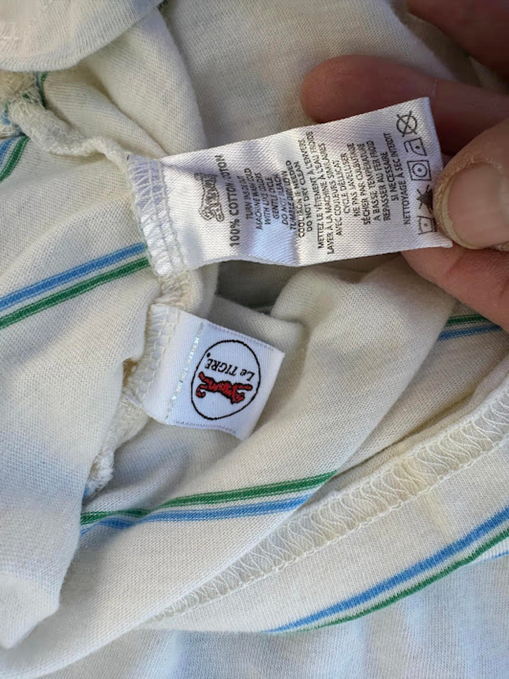 Le Tigre White Stripe Polo Shirt Medium