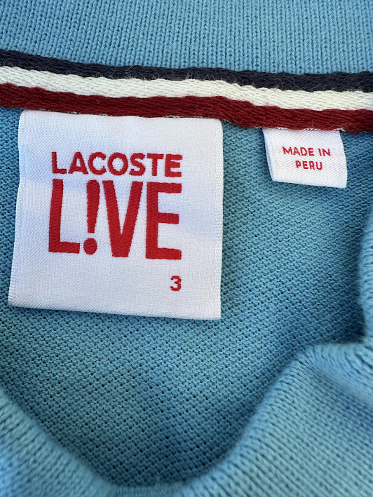 Lacoste Live Blue Polo Shirt Size 3 Slim