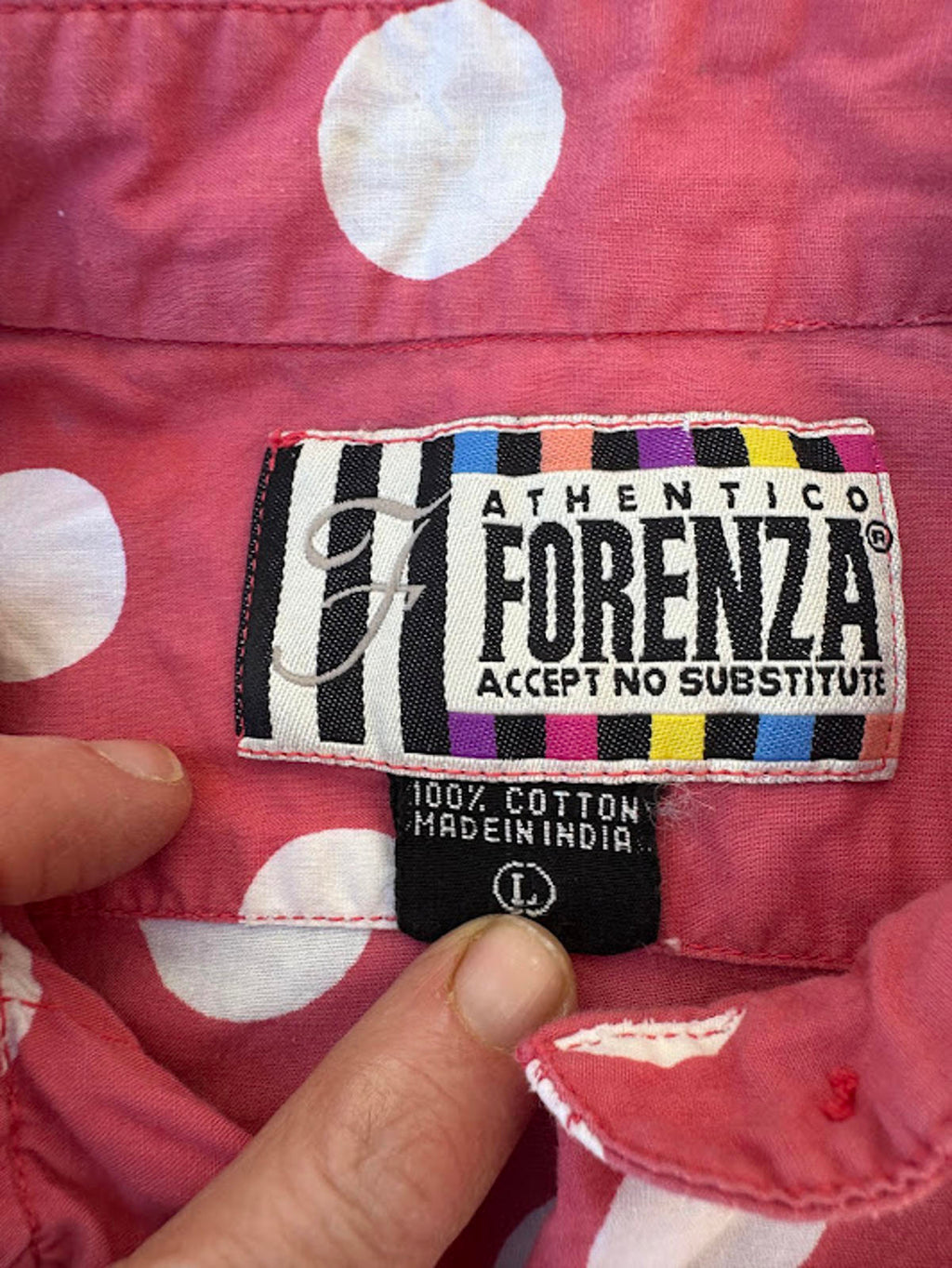 Forenza Red Polka Dot Button Up Shirt L