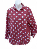 Forenza Red Polka Dot Button Up Shirt L
