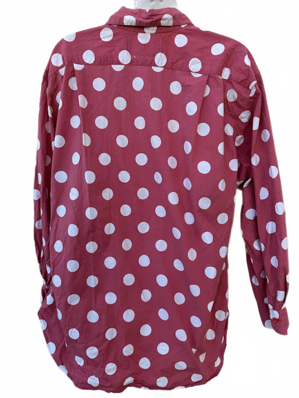 Forenza Red Polka Dot Button Up Shirt L