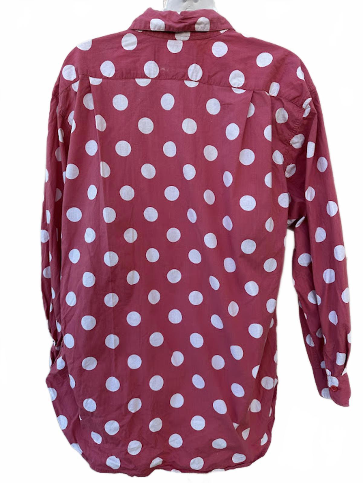 Forenza Red Polka Dot Button Up Shirt L