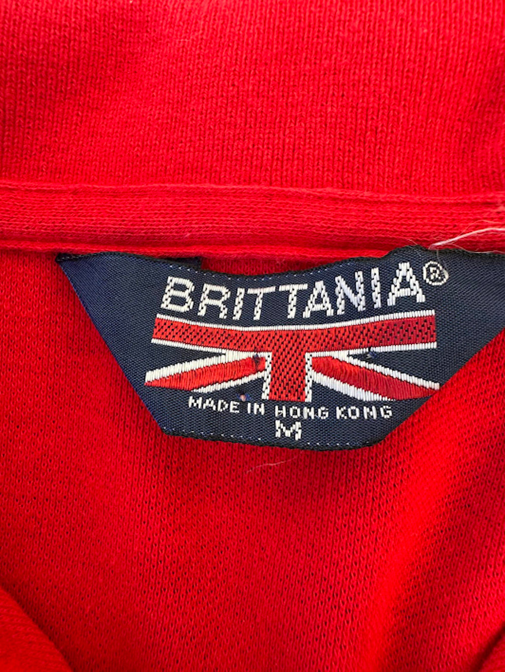 Vintage Britannia Red Polo Shirt Made in Hong Kong