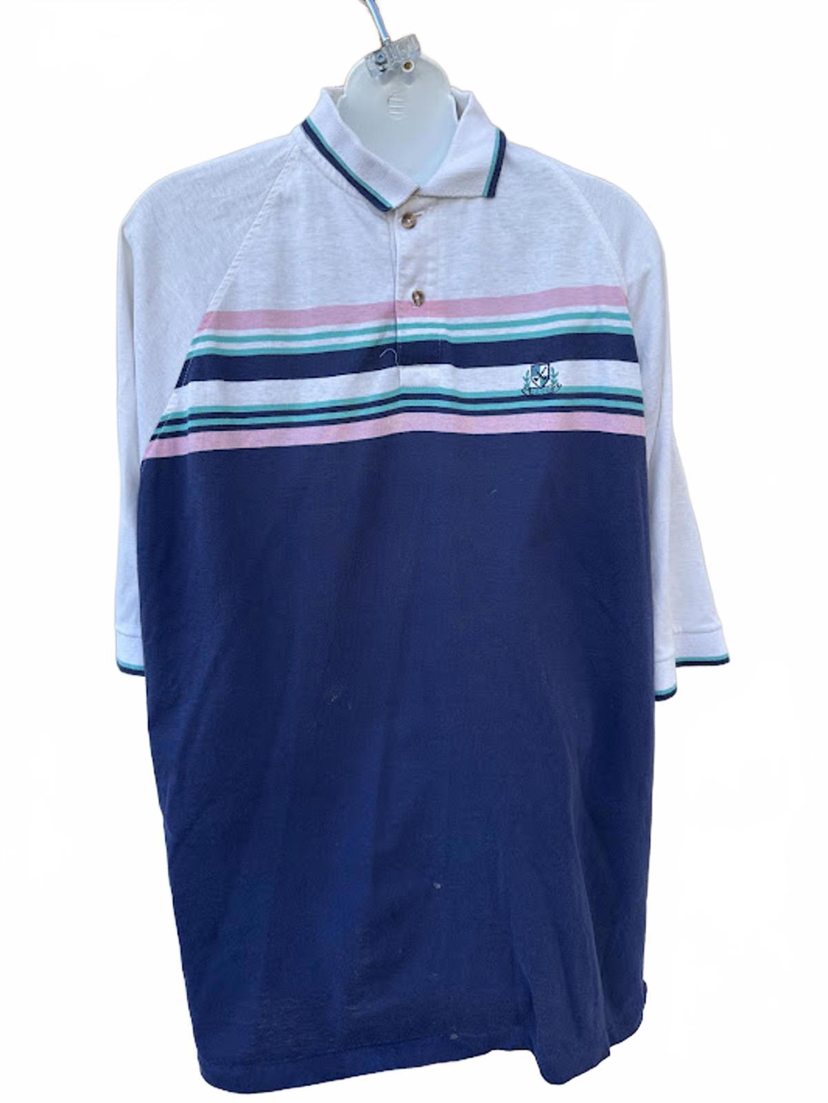 Vintage IZOD Colorblock Polo XL Made USA
