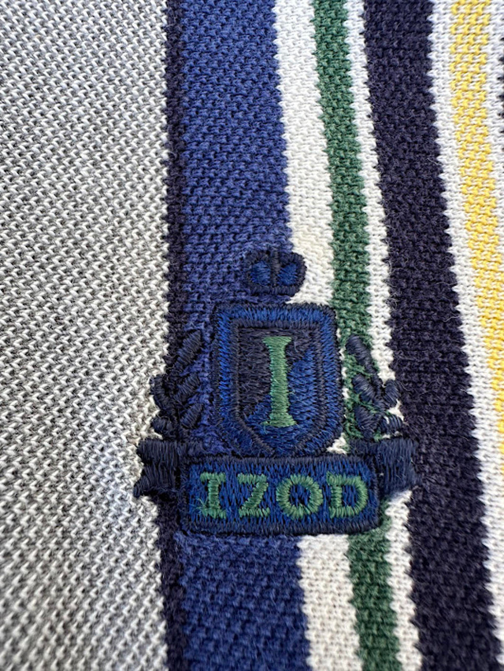 Vintage IZOD Stripe Polo Shirt XL Blue