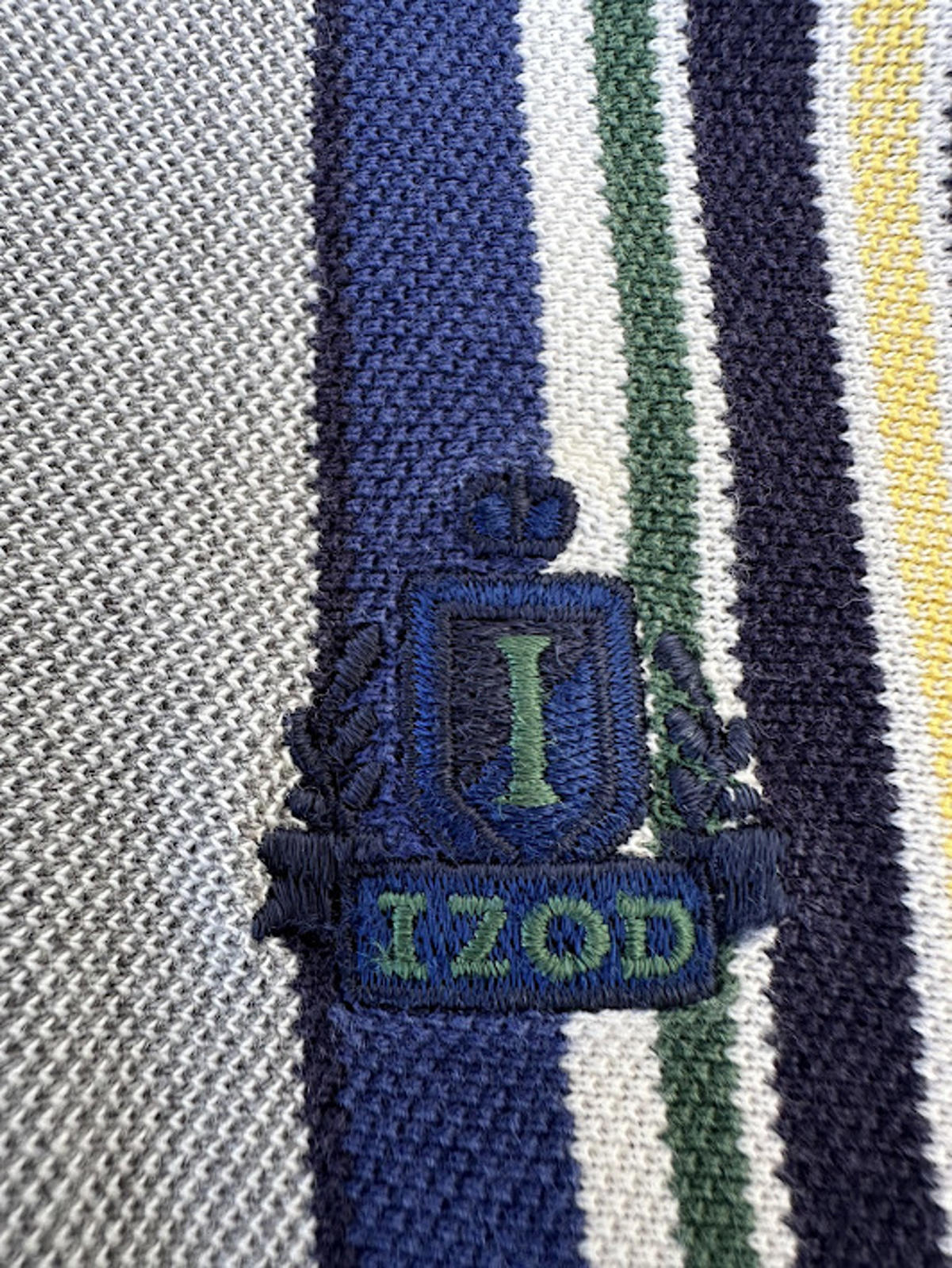 Vintage IZOD Stripe Polo Shirt XL Blue