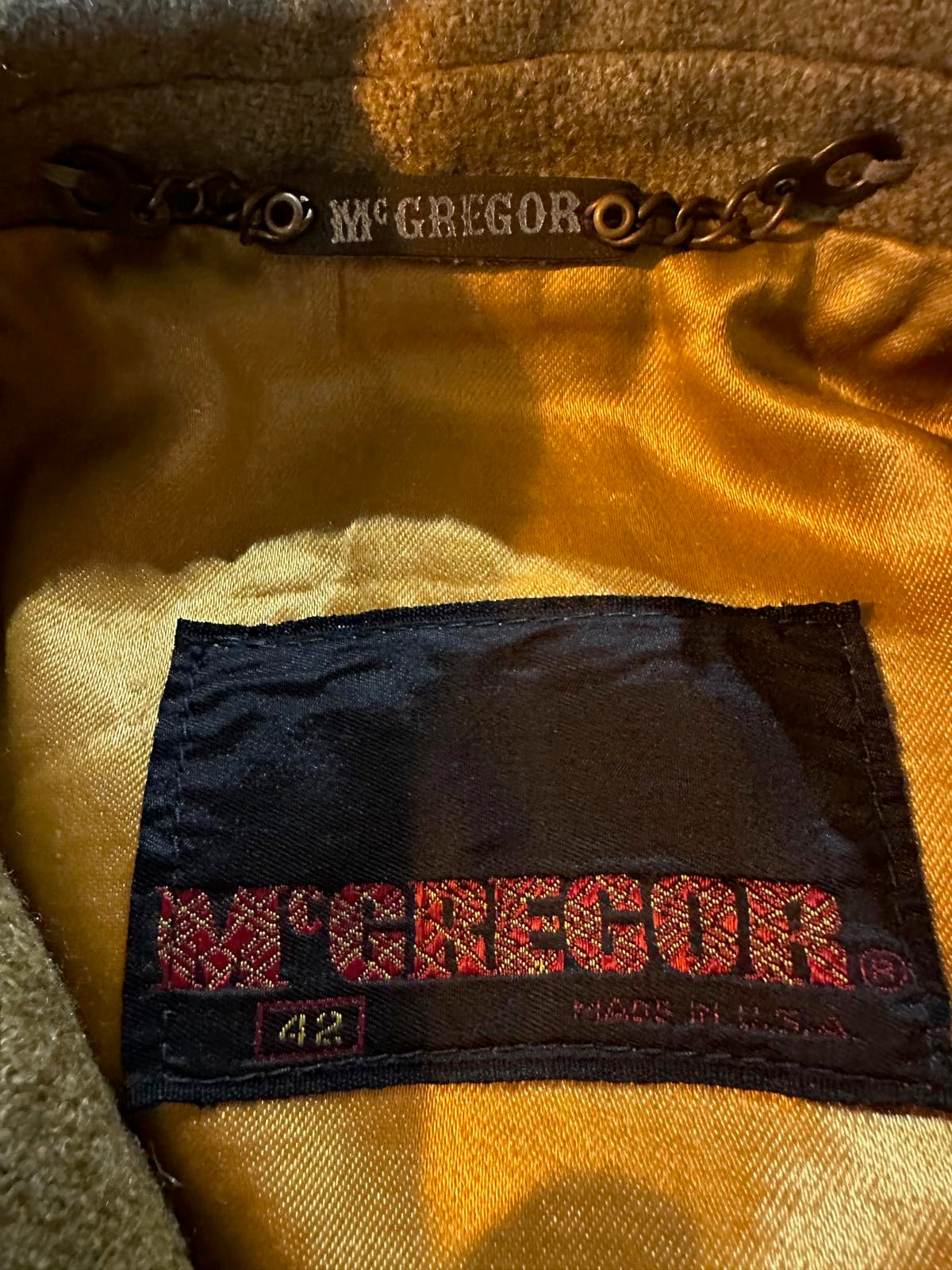 Vintage 1950s McGregor Wool Overcoat 42 USA Double Breasted